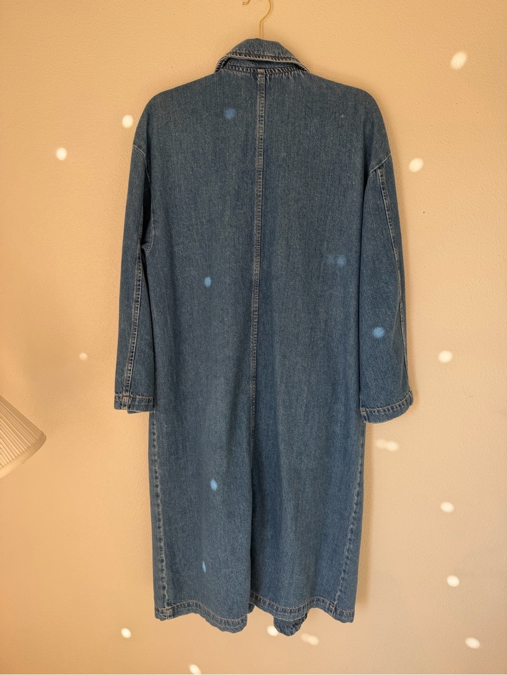 Mango Blue Double-Breasted Denim Trench Coat - Picture 4 of 5